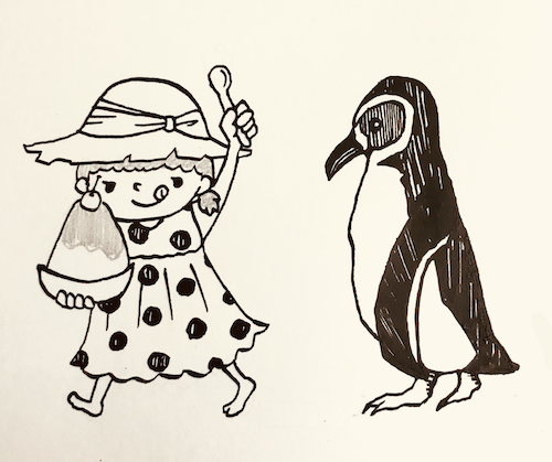 女の子とフンボルトペンギン